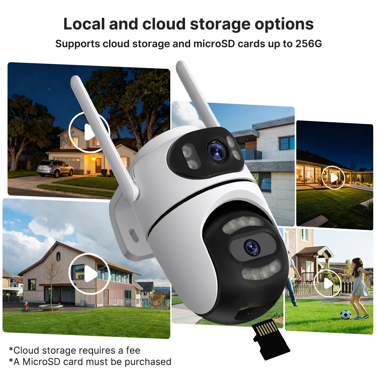 8MP 4K HD Wifi PTZ Camera iCsee APP Dual Lens Dual Screens Video Surveillance IP Camera Ai Tracking Outdoor Home Security CCTV