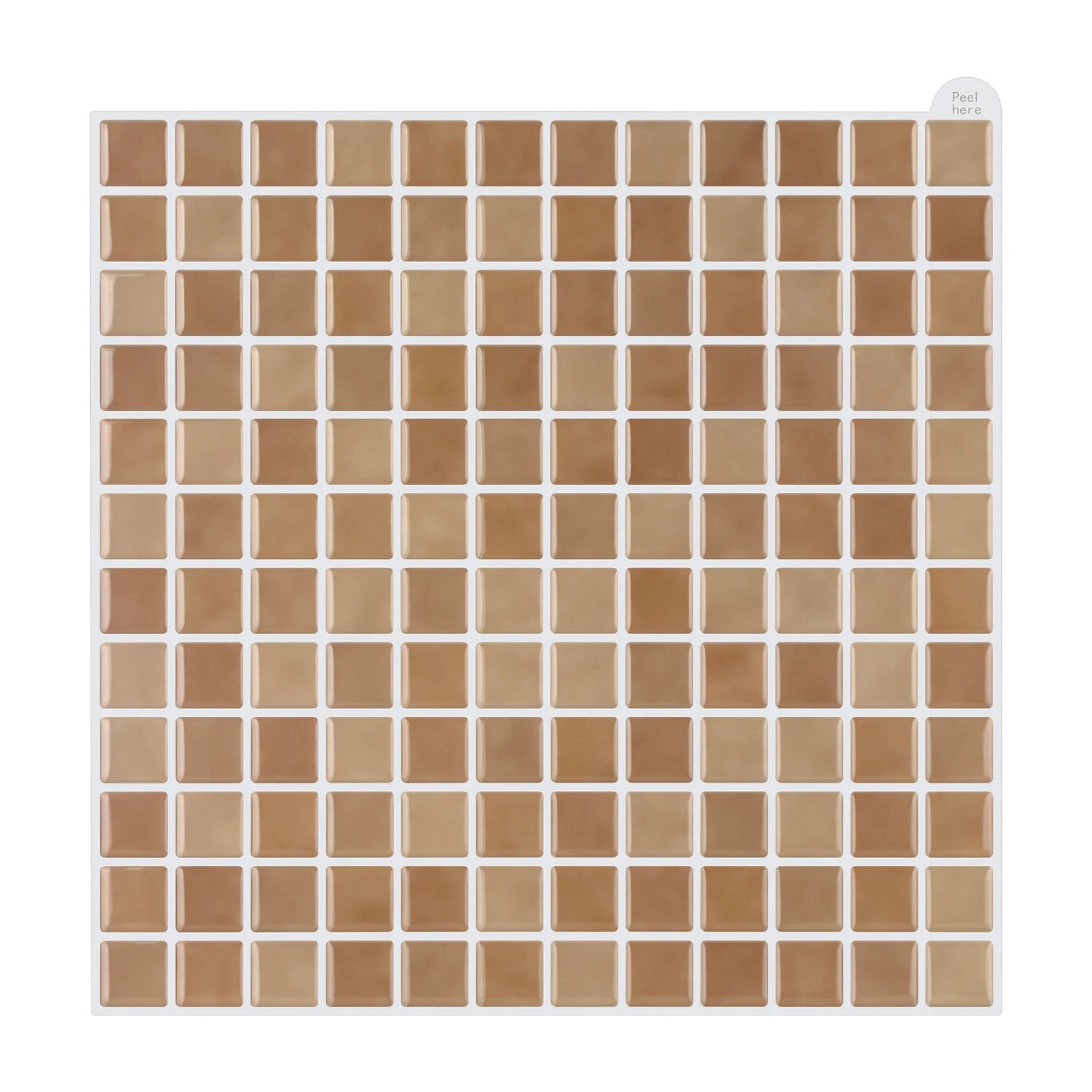 10pcs Peel & Stick 3D Wall Tile Sticker Kitchen Bathroom Square Wallpaper Mosaic Wall Panel Sticker for Quick Home Renovation