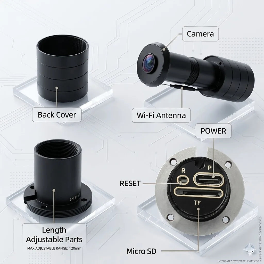 IR Night Vision 3MP 2K HD 180° Video Doorbell Peephole Camera Two-Way Audio Motion Detect, Tuya App, Dual WiFi, EU/US/UK/AU Plug