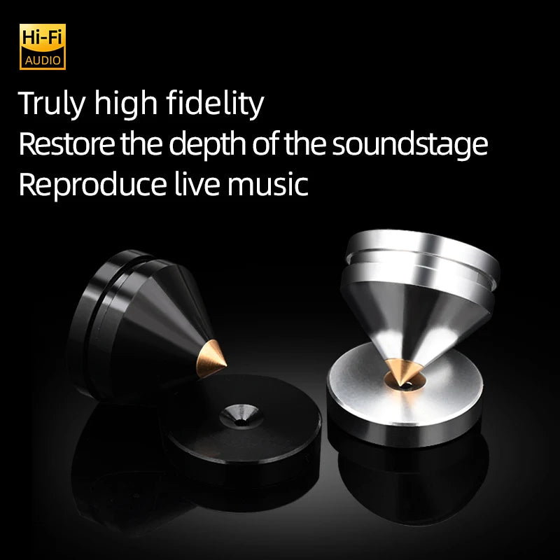 ERUMPENT 4PCS  HiFi Speaker HiFi Audio Speaker Stand Spikes Hi-end Amplifier Feet Pad Shock-absorbing Pins Pads for Sound CD