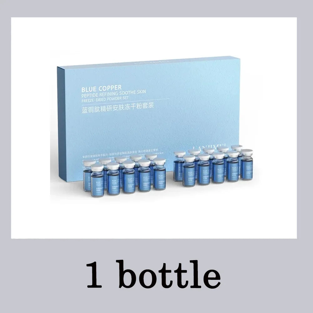 Blue serum box with a row of blue vials for a one-bottle bundle
