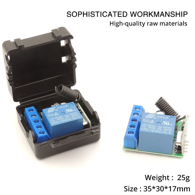 433Mhz Wireless Remote Switch Relay Kit - 12V Reliable Home Automation Tidesmit