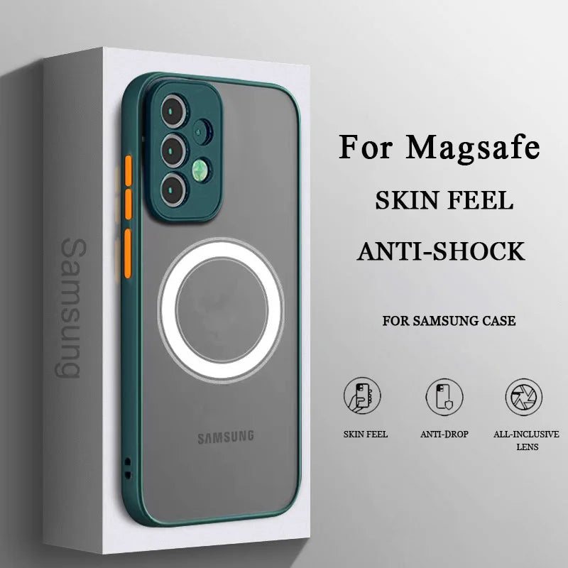 Magnetic MagSafe Case for Samsung Galaxy S24 Ultra - Military-Grade Protection army green Tidesmit