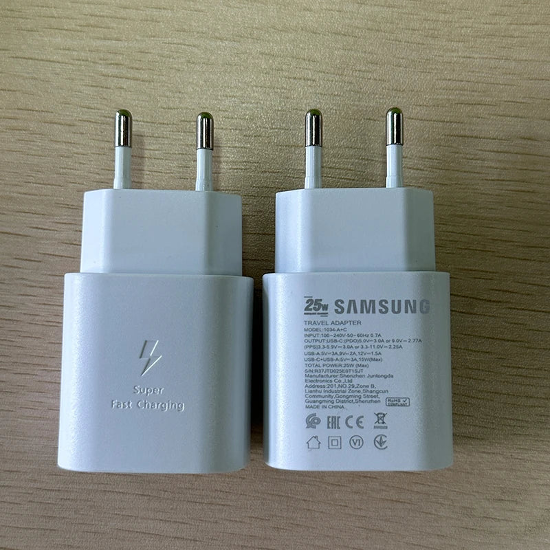Samsung 25W USB-C Fast Charger Adapter - EU & US Plug Options Tidesmit