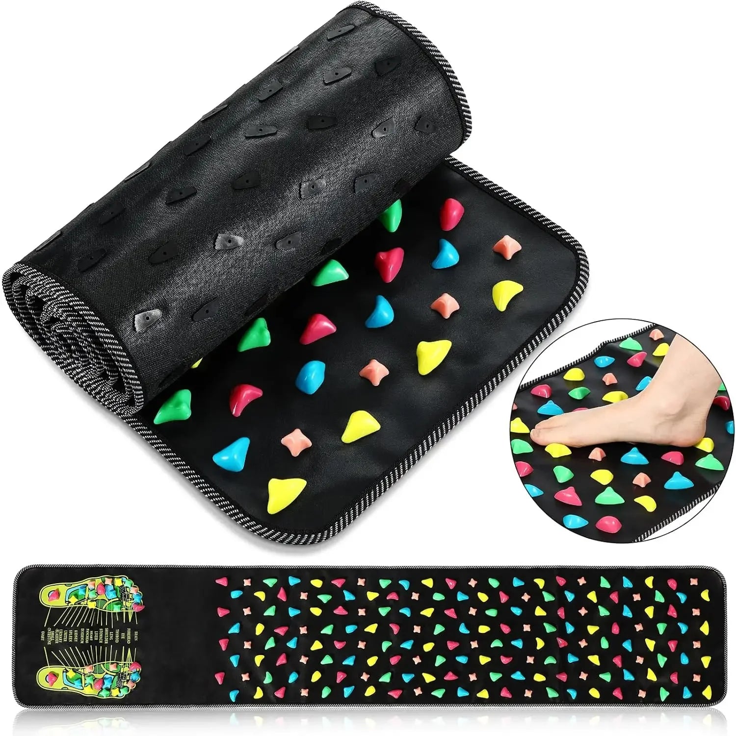 Acupressure Foot Reflexology Mat for Deep Tissue Muscle Relief Body Shaping Massage Equipment 120x35cm Tidesmit