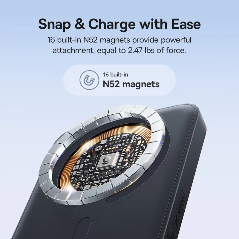 Magnetic 10000mAh Fast Charging Power Bank - PD 30W Travel Battery Tidesmit
