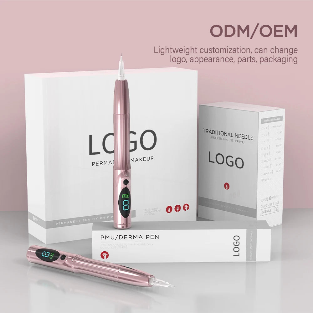 Wireless PMU Machine for Eyebrows - Pink Professional Microblading Pen Permanent Makeup Machines Tidesmit