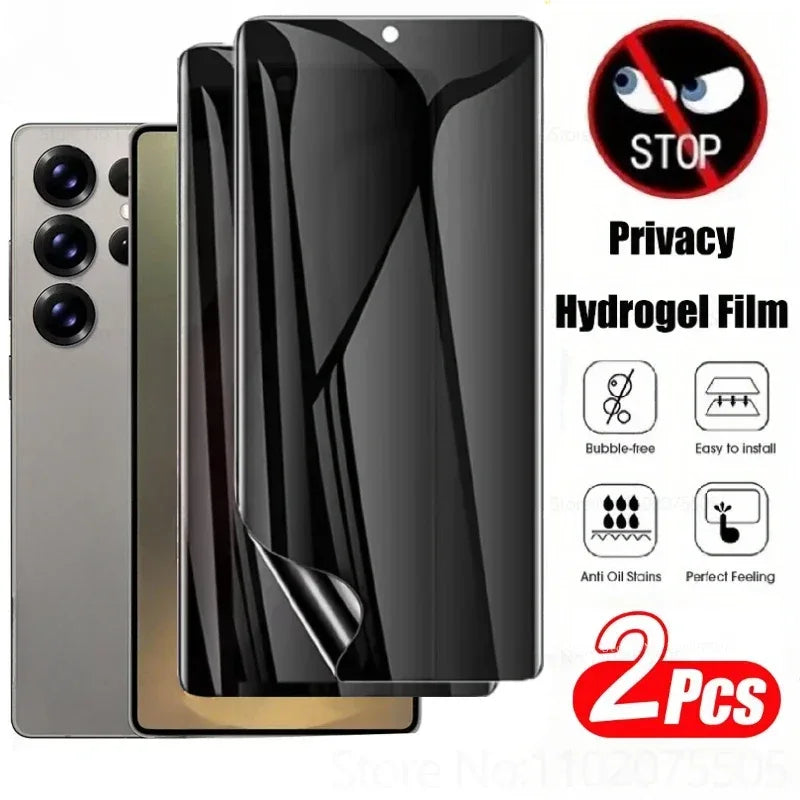 Anti-Spy Screen Protector for Samsung Galaxy - 9H Tempered Glass 2-Pack Tidesmit