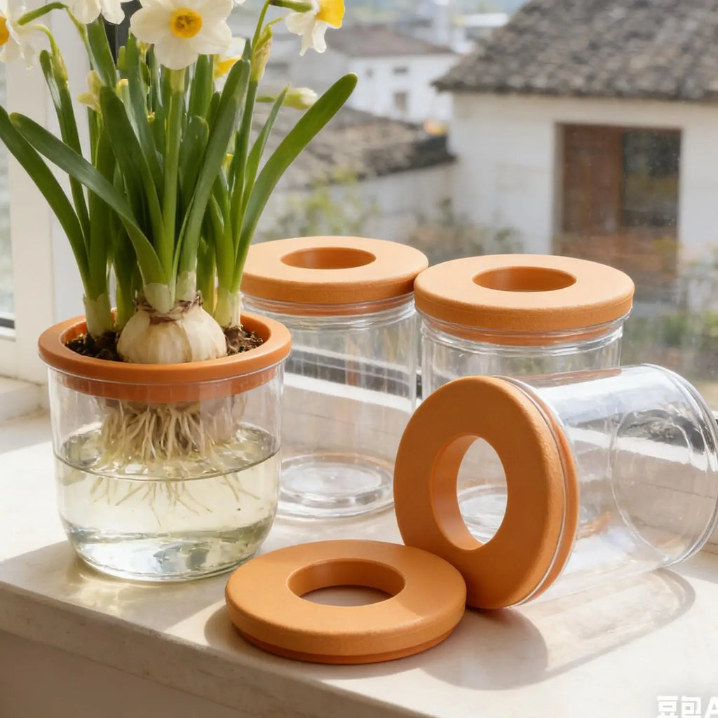 5/1PCS Transparent Hydroponic Flowerpot Hydroponic Plant Container with Soft Stopper Non Slip Bottom Home Office Gardening Pots