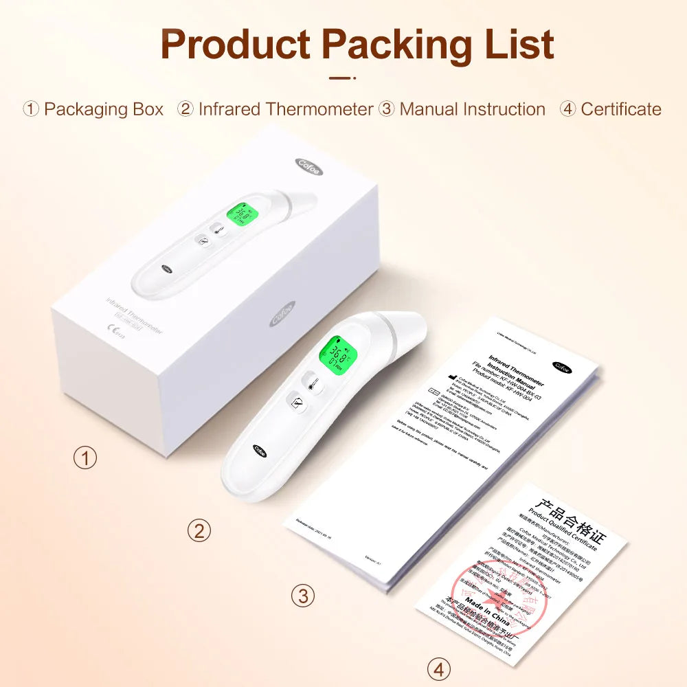 Cofoe Infrared Fever Thermometer Medical Household Digital LCD Infant Adult Non-contact Body Temperature Ear Thermometer