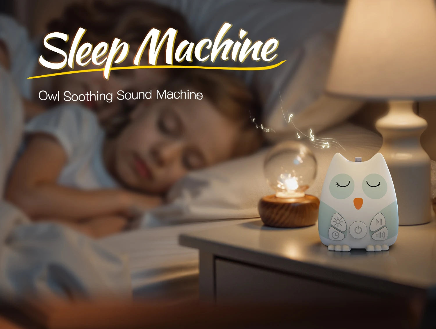 White Noise Machine Portable Baby Sleep Assistant Smart Cry Detection 15 Calming Sounds Night Light Timer Baby Shower Gift