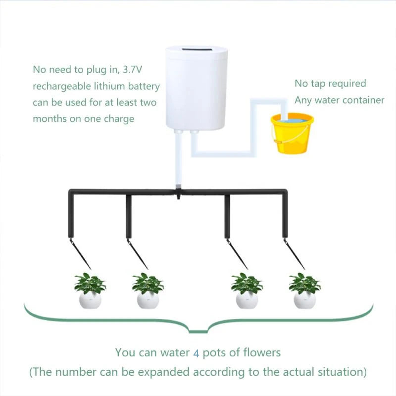 2-16Head Self-Watering Kits Intelligent Drip Irrigation Automatic Watering System Kits Plant Watering Spike Device Water Dripper