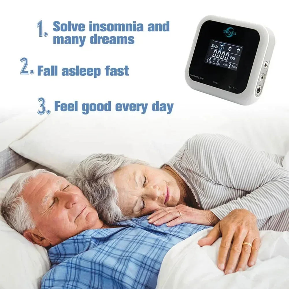 Ionic foot bath detox machine with touch display, digital screen, and compact design for sleep and wellness support.