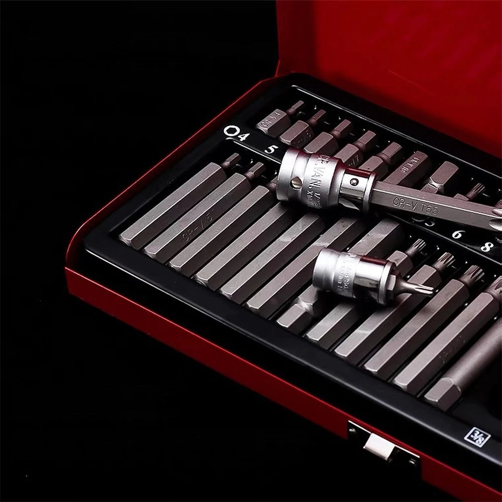 Podofo 40PCS Star Shaped Bit/Flower Shaped Bit/Inner Hexagonal Bit/Plum Shaped Bit/Twelve Angle Bit/Hexagonal Socket Wrench