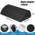 Black memory foam under desk foot rest with breathable washable mesh cover and anti-slip base for office or home use.