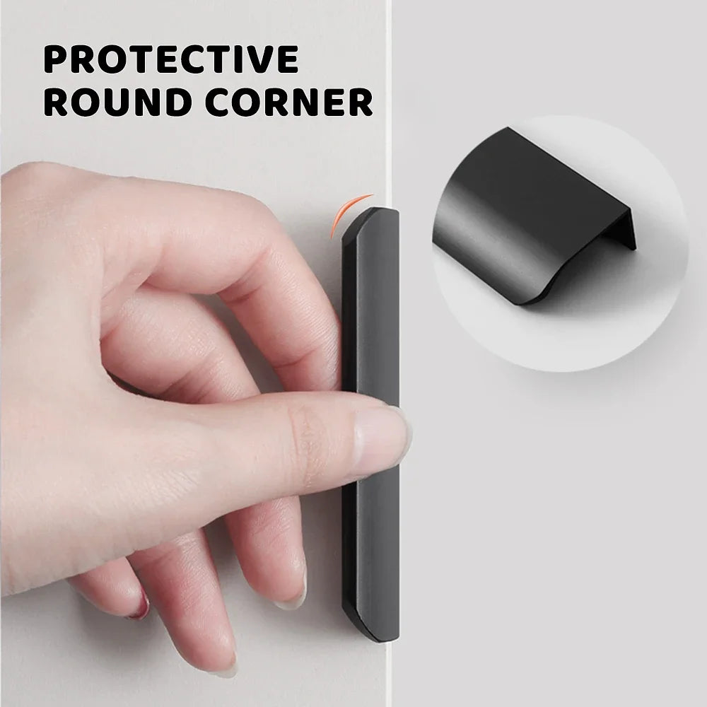 Aluminum Alloy Handles Invisible Furniture Pulls Cabinet Drawer Knobs Wardrobe Door Handles Hidden Hardware Accessories