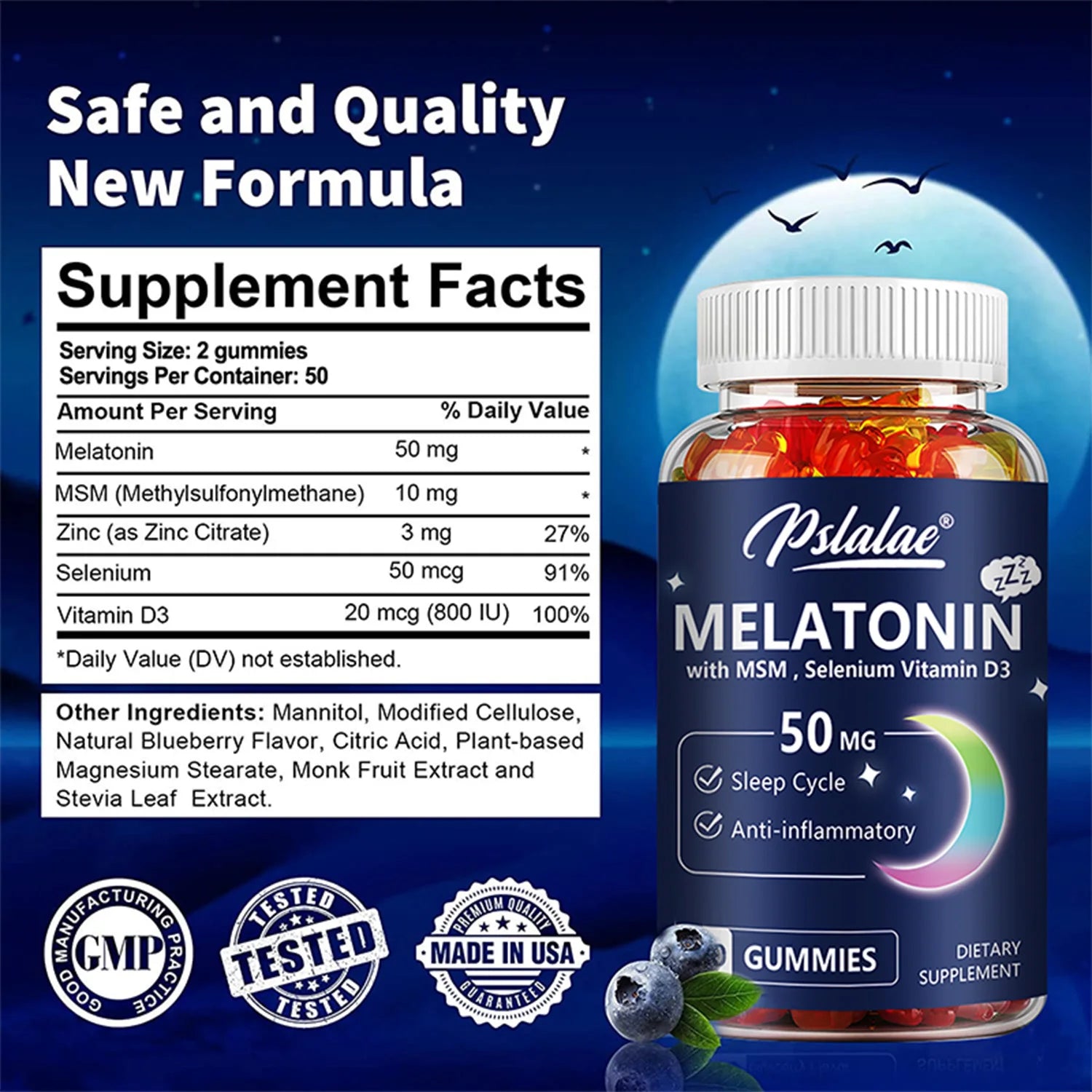 Melatonin Gummies 50 Mg - Improve Sleep Quality and Relaxation During SleepSupplementsSupplements