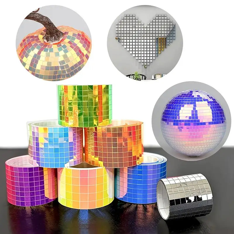 Self Adhesive Mosaic Glass Tape DIY Glass Mirror Stickers Wall Stickers DIY Crafts Party Decorations Home Wall Art Projects
