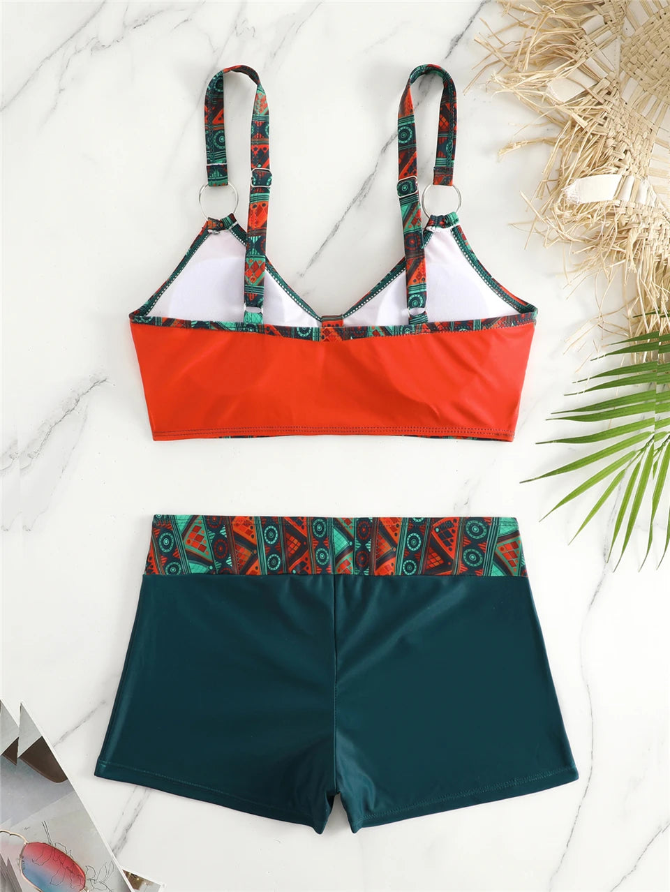 2025 High Waist Bikinis Women Sports Swimwear Print Bathing Suit Female Padded Beach Wear Bathers Swimming Swimsuit Summer