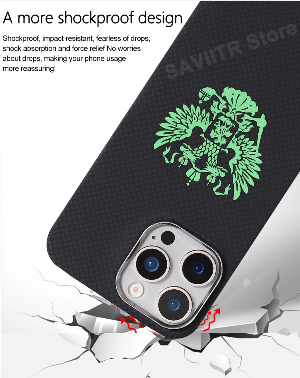 iPhone 16 Pro Max Carbon Fiber Magnetic Case Blue Mag - Slim Drop Protection Tidesmit
