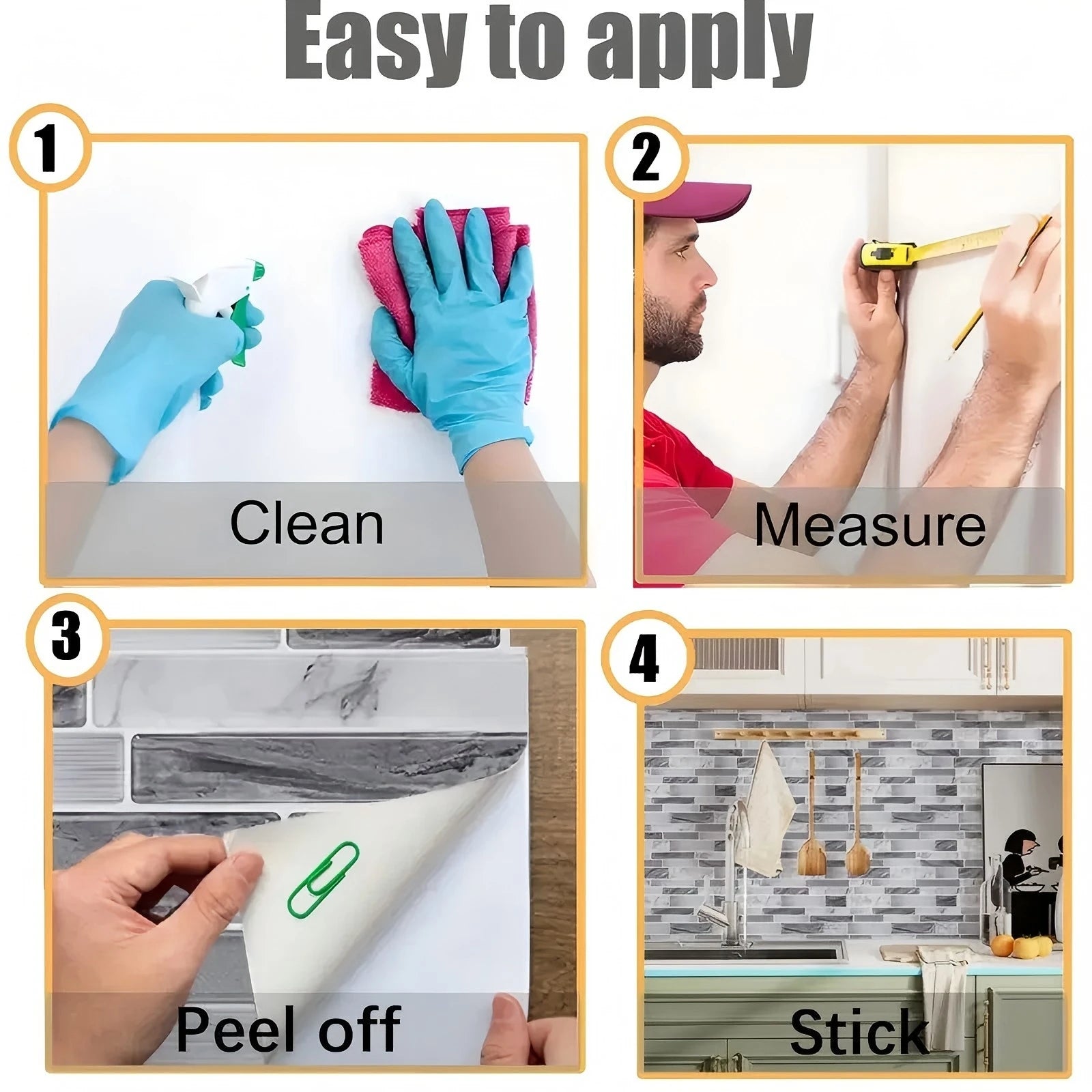 Peel-and-stick self-adhesive tile stickers Self-adhesive tile decals Kitchen and bathroom backsplash decoration Bedroom decor