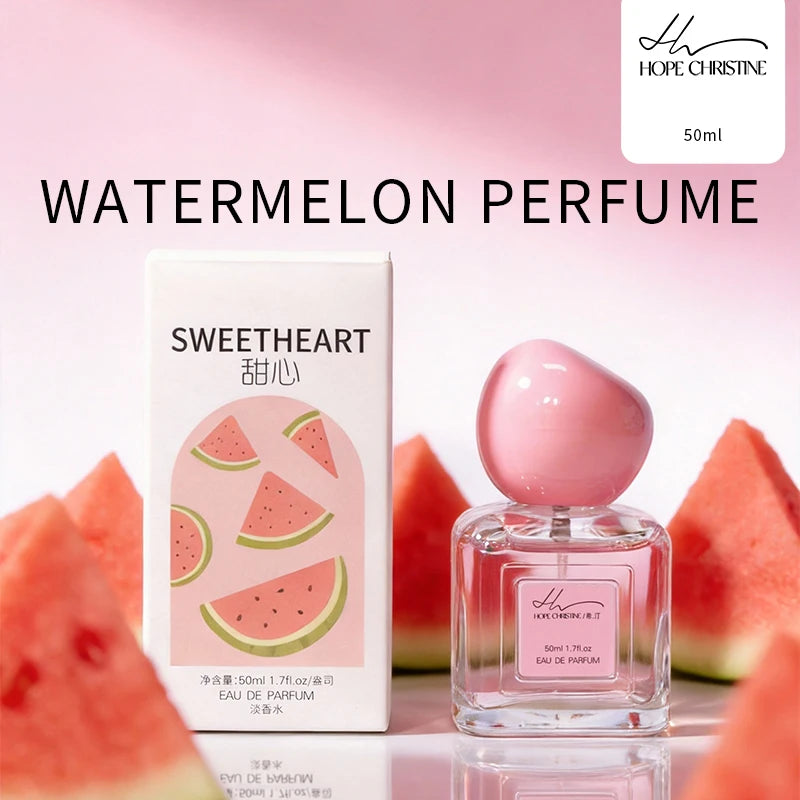Hope Christine Watermelon EDP for women: 50ml square bottle with pink cap, fresh fruity scent, long-lasting summer wear.