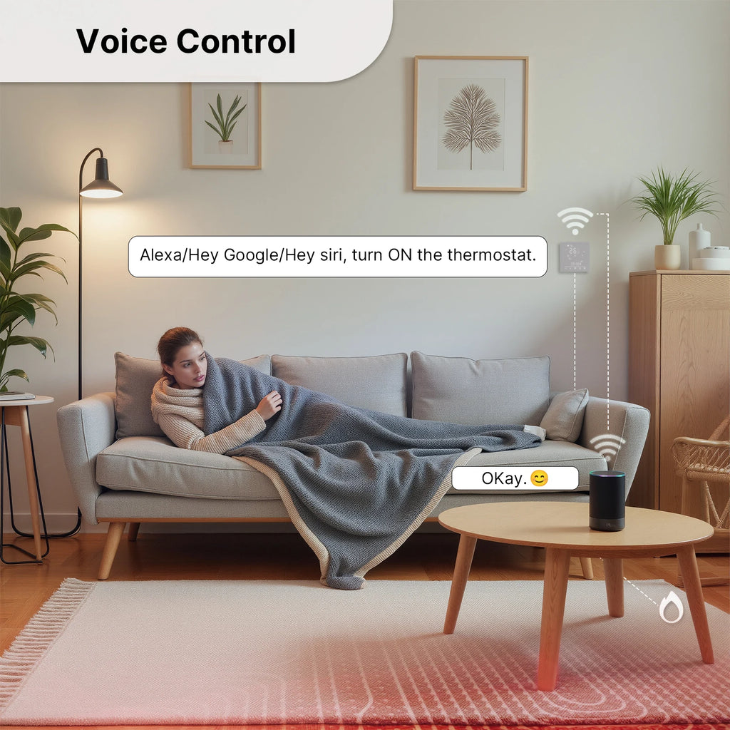 Moes Matter Smart Thermostat Works with Apple HomeKit Alexa Google Home SmartThings Programmable Temp Controller GA GB GC
