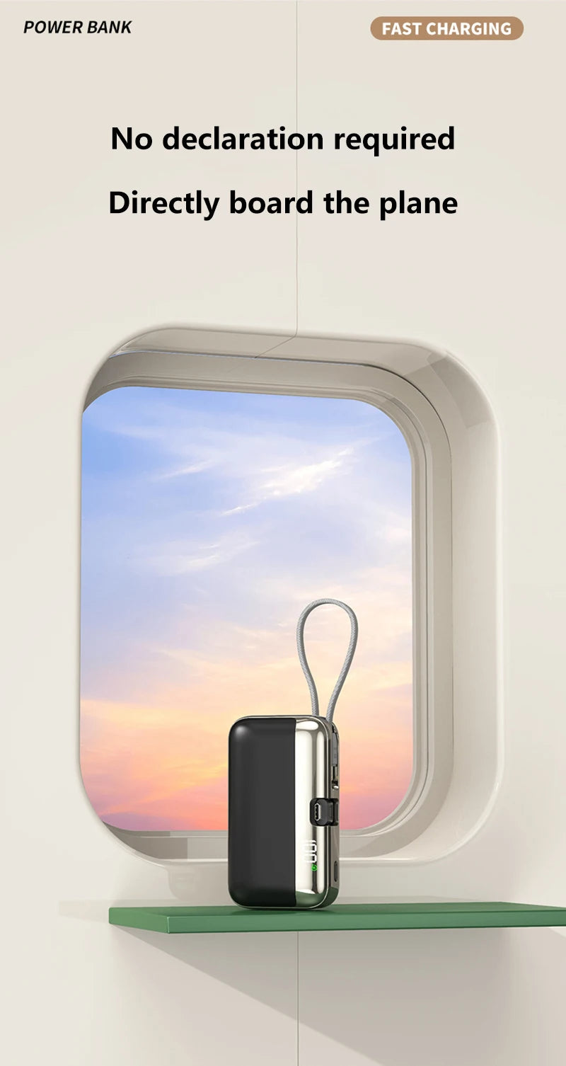 Tidesmit 20000mAh Portable Power Bank with Built-in Fast Charging Cable Tidesmit