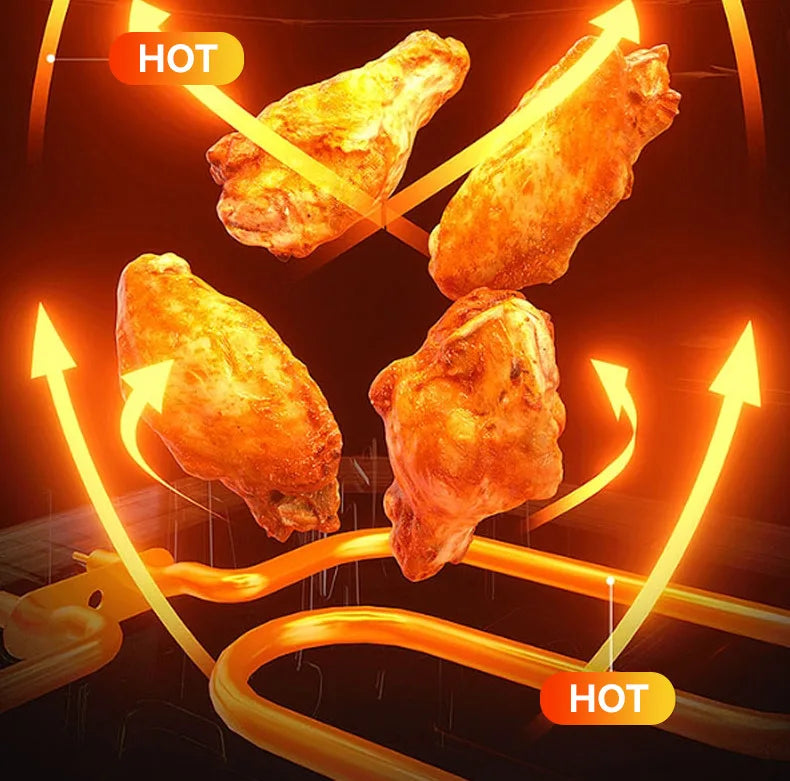 Hot Sales Air Fryer 7L Oil-free Air Fryer 360°Baking Convection Oven Air Fryers For Chicken Wings Fries Chips Healthy Cooker