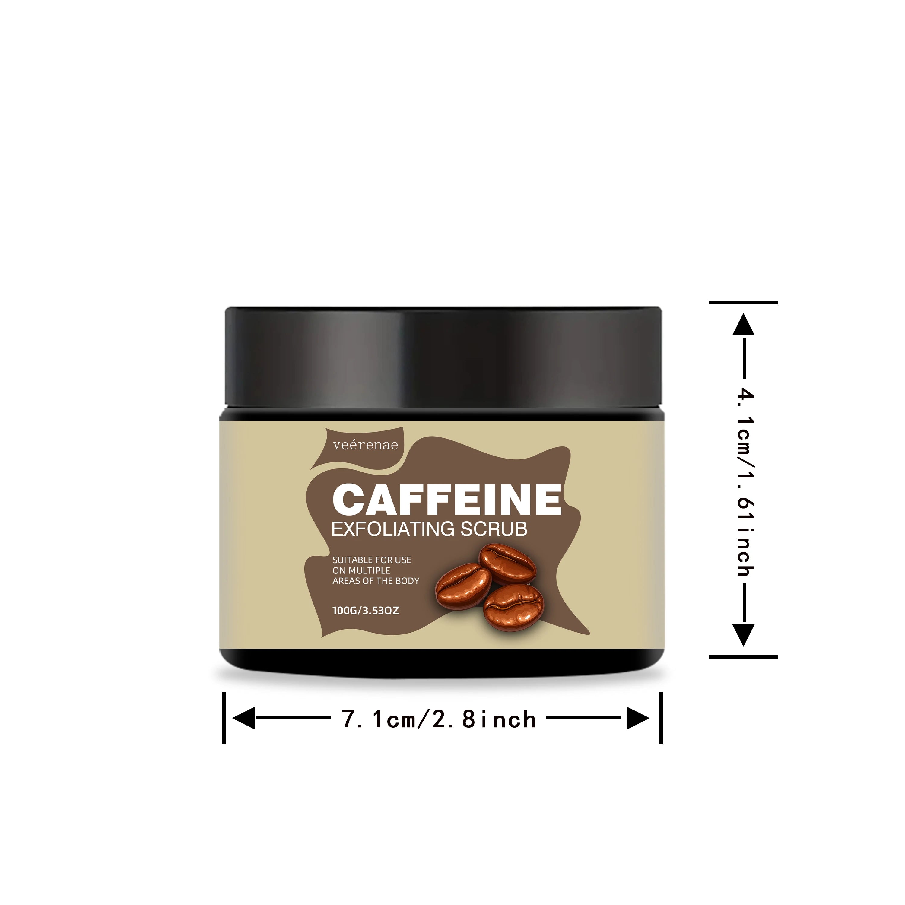 Caffeine Exfoliating Scrub: Natural Non-Sticky Ice Cream Polish Scrubs Treatments 100g Tidesmit