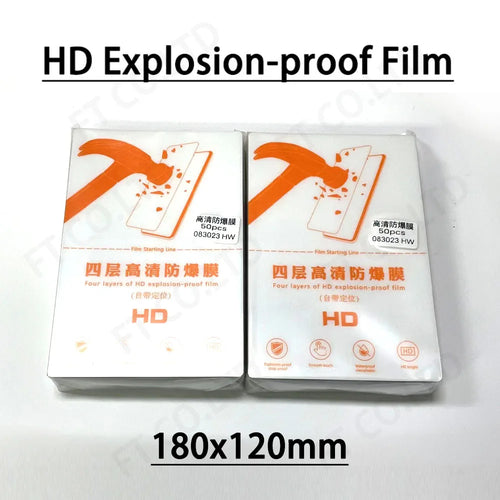 HD explosion-proof hydrogel film sheets, clear orange design, 180x120mm