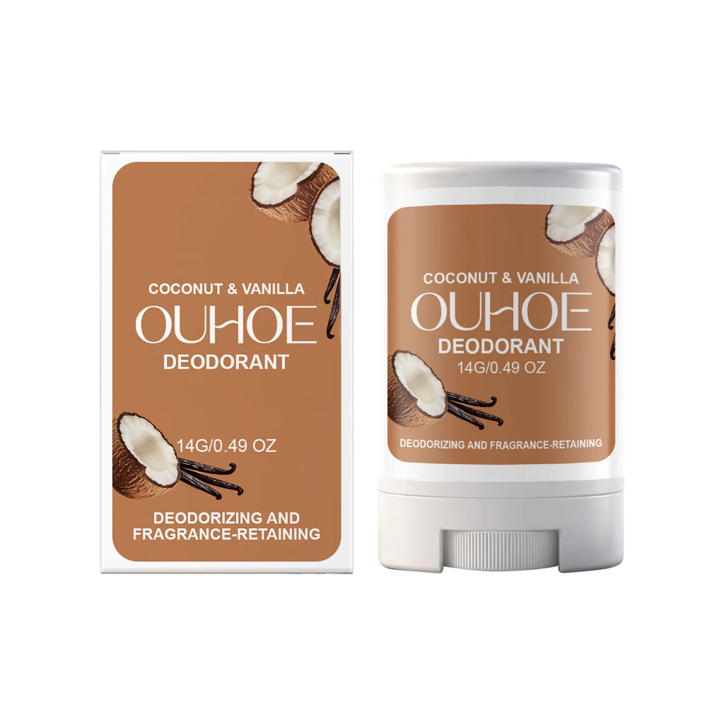 Tidesmit coconut vanilla deodorant stick for effective armpit odor control and refreshing underarm fragrance.