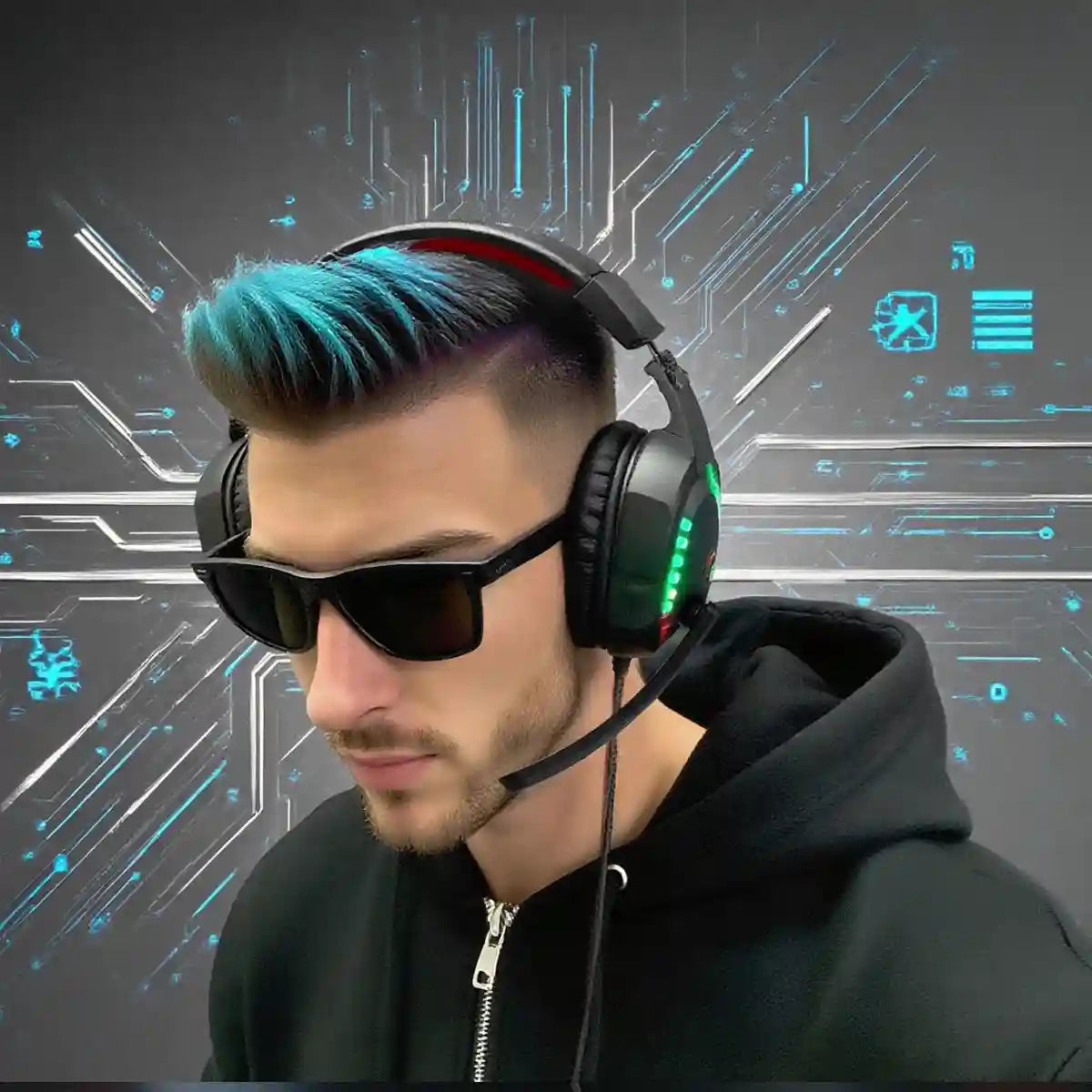 Wired Gaming Headset with RGB Lighting - Over-Ear Precision Audio Tidesmit