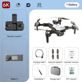 Camera Drone with Obstacle Avoidance - Foldable 8K GPS Quadcopter White Dual 6K 1B Tidesmit