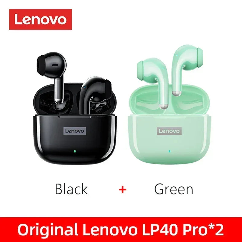 Lenovo LP40 Pro TWS Wireless Earphones Bluetooth 5.1 | Tidesmit 1 Black 1 Green Tidesmit