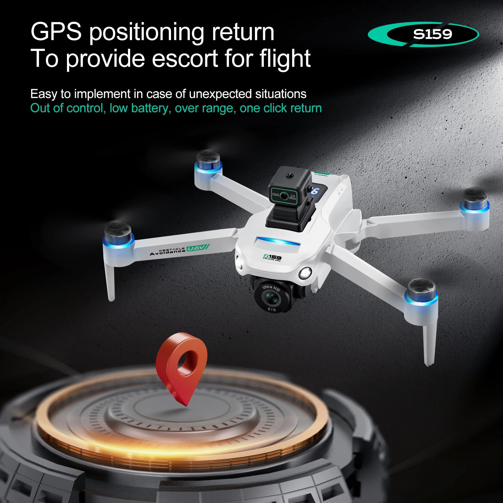 4K GPS Drone with Dual Camera and Remote Screen - Foldable Design Tidesmit