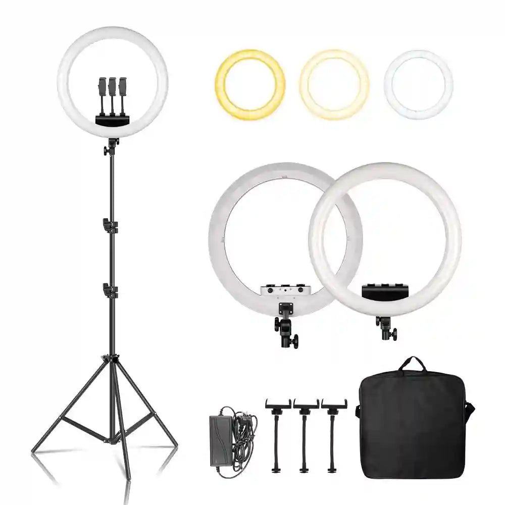18 Inch Ring Light with Tripod Stand - Adjustable Professional LED Lamp Tidesmit