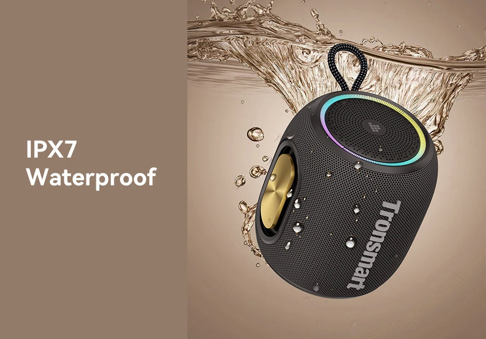 Tronsmart T8 Mini Speaker Bluetooth Speaker with 360 Degree Audio, 20H Playtime,IPX7 Waterproof, APP Control for Camping, Hiking