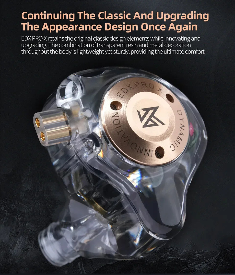 KZ EDX PRO X In Ear Dynamic Drive Earphone HIFI Bass Music Earbud Sport Noise Cancelling Headset ZSN ZST ZS10 pro x C12 CRA Tidesmit