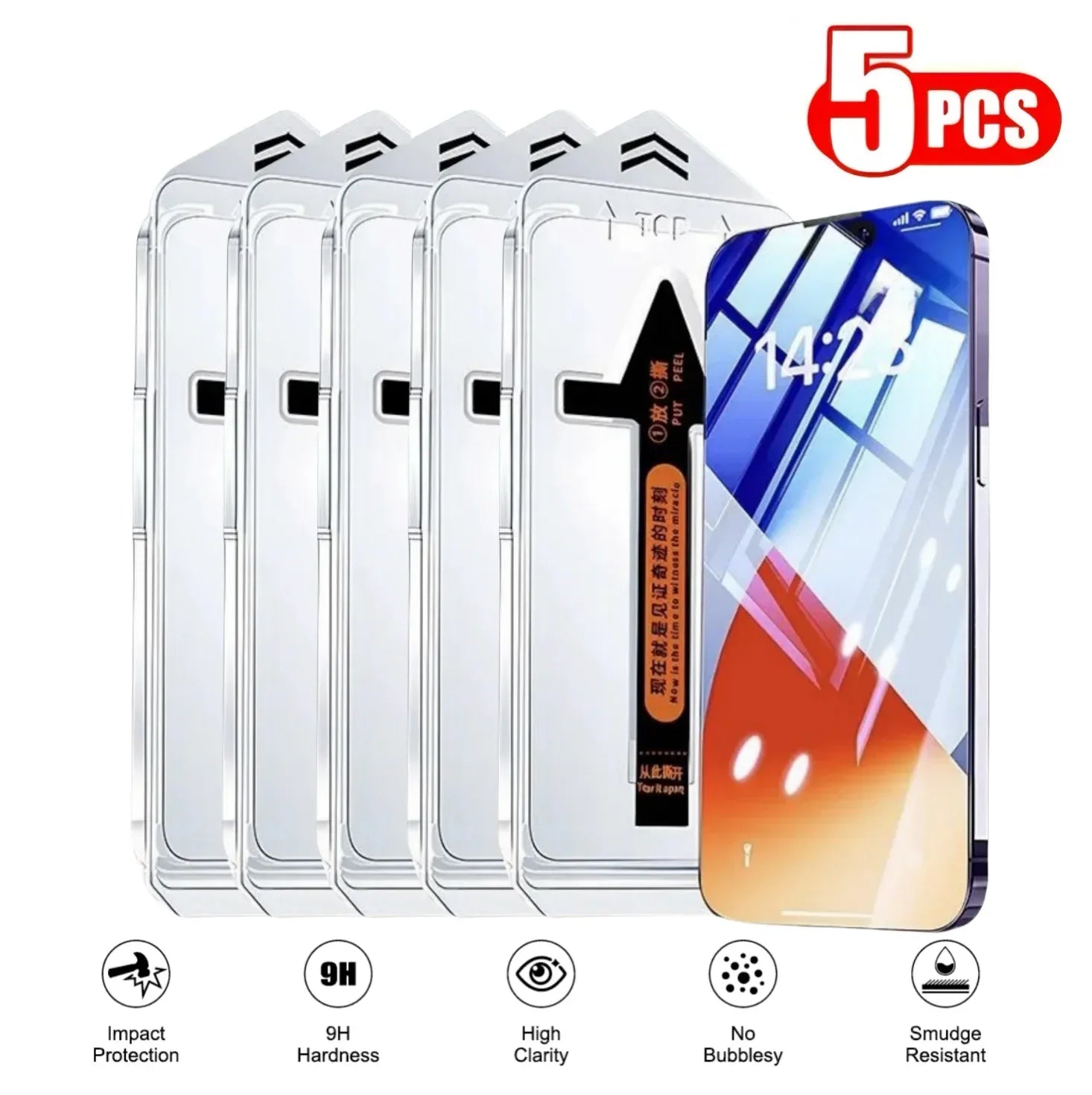 iPhone Privacy Screen Protector 5 Pack | Anti-Peeping Tempered Glass Tidesmit