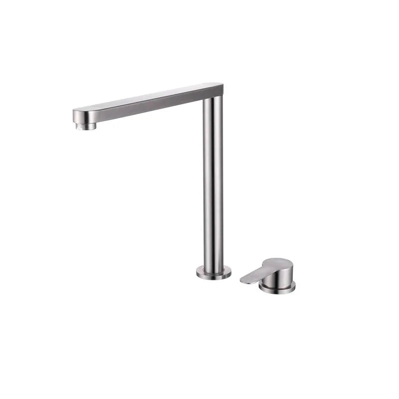 304 Stainless Steel Sink Faucet Hidden Lifting Folding Kitchen Faucet Hot and Cold Mixed Water Separate Sink Tap Dual Holes