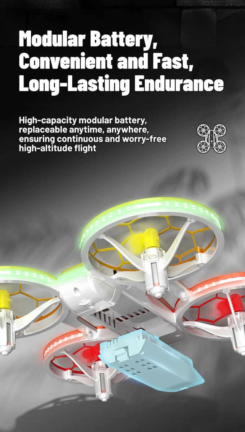 RC Stunt Drone for Kids with LED Lights - Durable Quadcopter Blue/Red/Violet Tidesmit
