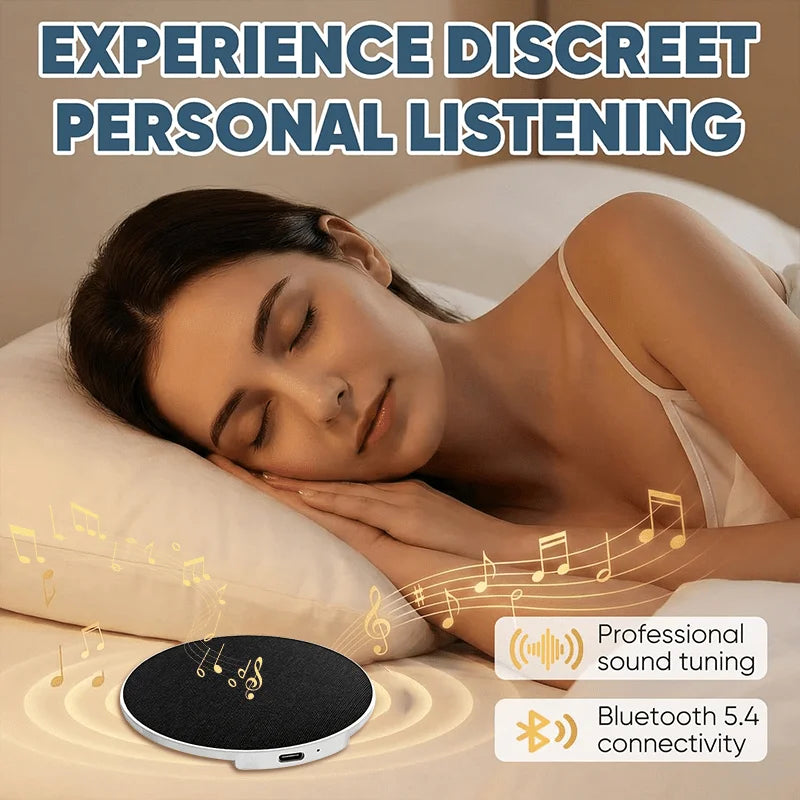 Sleep Headphones Pillow Speaker, Bone Conduction Under Pillow Wireless Speaker, Auto Shut-Off Timer, Ultra-Thin Sleep Aid Device