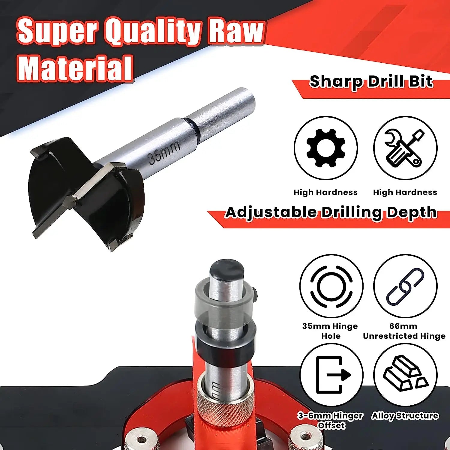 35mm Concealed Door Hinge Jig Accurate Locking Cabinet Hinge Jig Pocket Hole Jig Adjustable Quick Punch Cabinet Hardware Jig
