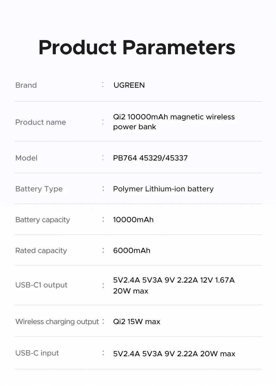 Magnetic Wireless Power Bank 10000mAh PD Fast Charger for iPhone Tidesmit