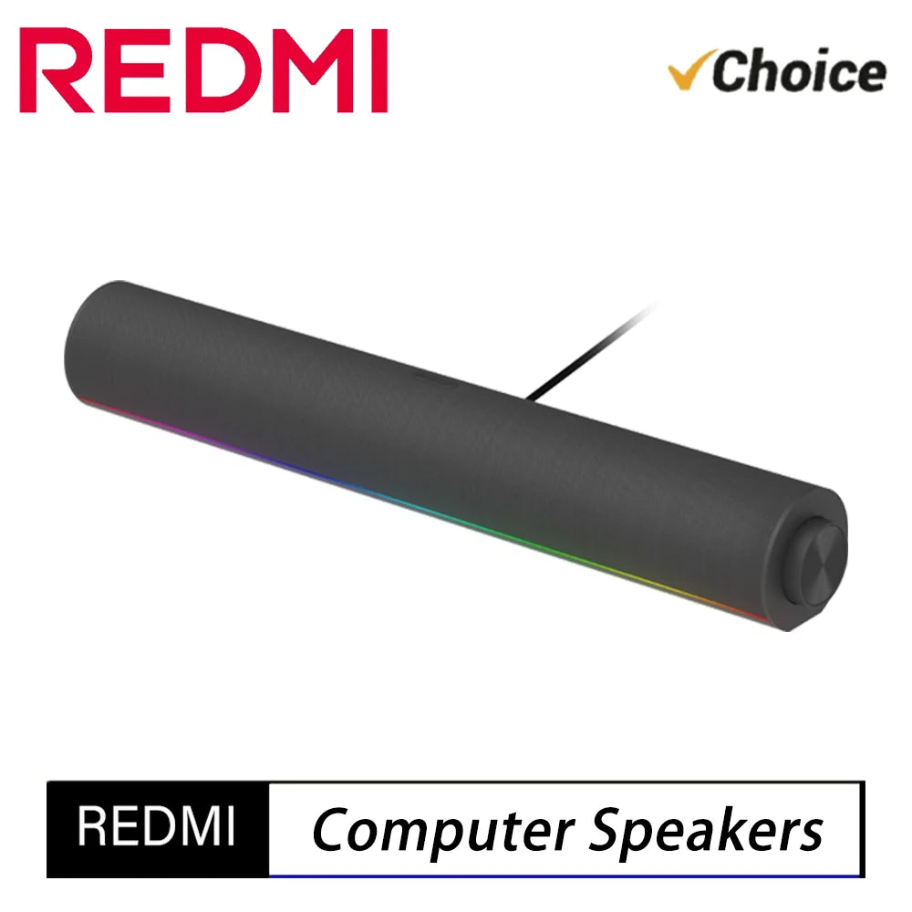 Redmi Computer Speaker Four-Unit Two-Channel Stereo RGB Ambient Light Bluetooth 5.0 Built-in Microphone Knob Control CN Version