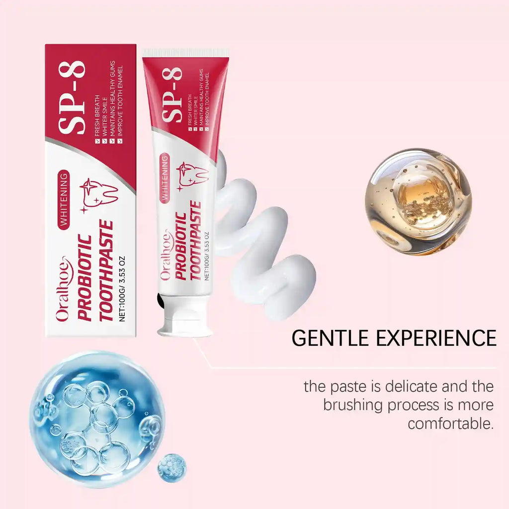 Tidesmit SP-8 Hydroxyapatite teeth whitening toothpaste for deep cleaning, stain removal, and decay prevention.