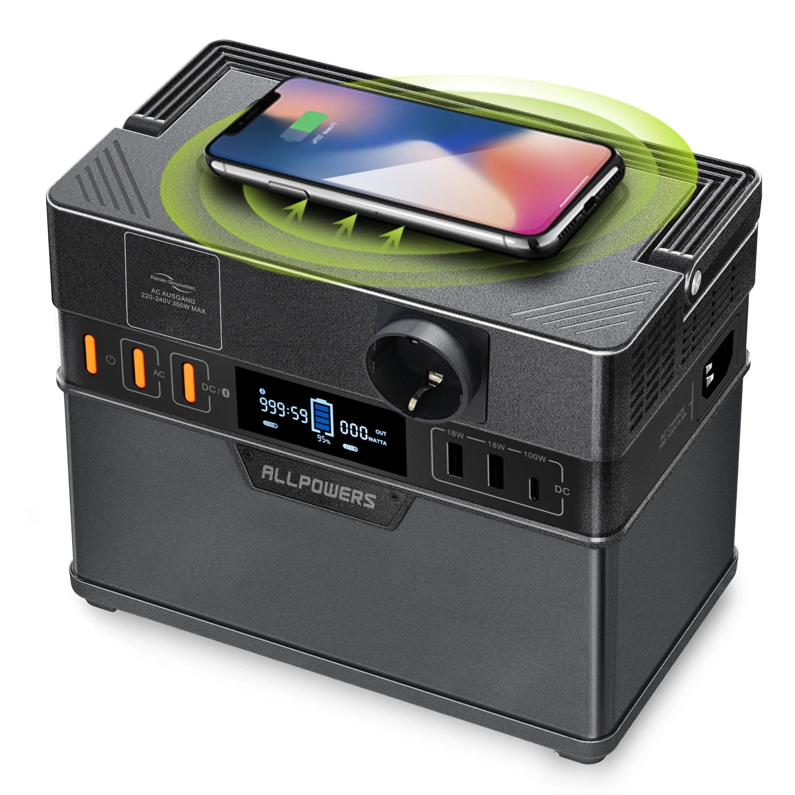 Portable Power Station 288Wh with 100W Solar Panel for Off-Grid Power Tidesmit