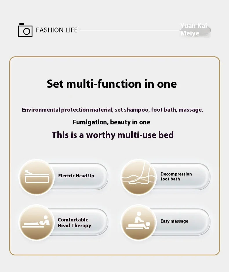 Electric Shampoo Massage Bed | Professional Head Therapy Spa Unit Massage Chairs Tidesmit