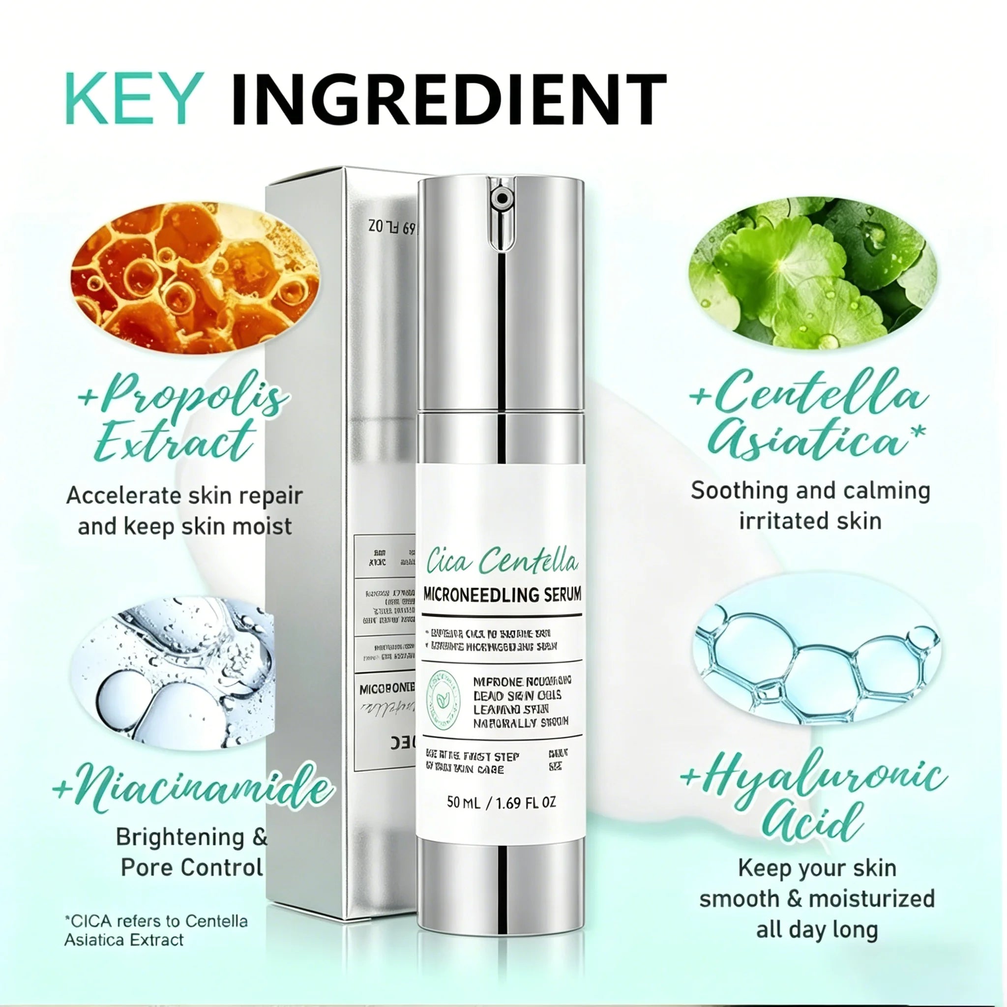 Tidesmit 50ml Spicule Microcrystal Serum bottle for pore exfoliation and Korean glass skin hydration texture detail